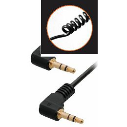 Transmedia connecting cable. 3,5 mm stereo plug right angle - 3,5 mm stereo plug right angle 1,6m