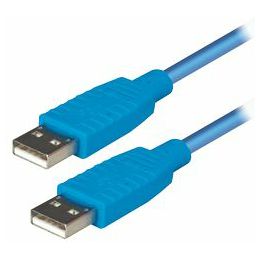 Transmedia USB 2.0 type A plug to USB type A plug, Blue, 1,2 m