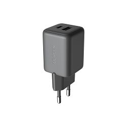 UGREEN zidni punjač 45W, 1xUSB-C, 1xUSB-A, GaN, crni