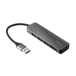 USB HUB TRUST Halyx, 4-portni USB 2.0, metalno kućište 23786