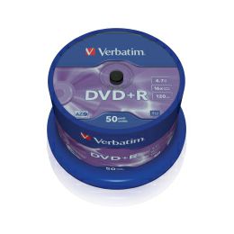 DVD+R Verbatim 4.7GB 16× Matt Silver 50 pack spindle
