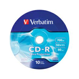 CD-R Verbatim 700MB 52× DataLife Wagon Wheel 10 pack EP