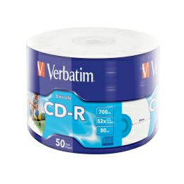 CD-R Verbatim 700MB 52× DataLife INKJET PRINTABLE 50 pack wrap
