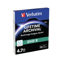 DVD R M-Disc Verbatim 4.7GB 4× Matt Silver 3 pack SC
