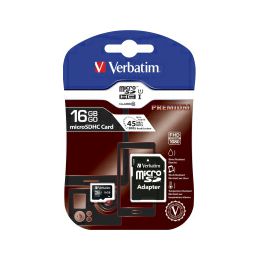 Verbatim memorijska kartica Premium Micro SDHC Secure Digital 16GB Class 10 + adapter