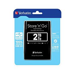 Verbatim 2.5" StorenGo 2TB HDD, USB3.0, crni
