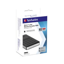 Verbatim 2.5" StorenGo Secure 1TB HDD, USB3.1 Gen1, AES 256-bit hardware enkripcija, zaštita pristupa tipkovnicom