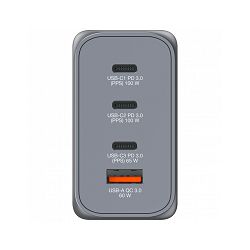 Verbatim GNC-200 GaN zidni punjač 200W, 4 priključka, 2 x USB-C PD 100 W / 1 x USB-C PD 65 W / 1 x USB QC 3.0