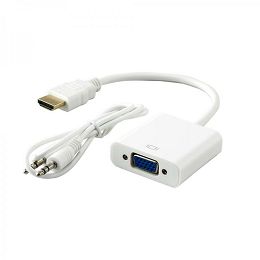 SBOX adapter HDMI - VGA, audio, 15 cm, bijeli AD.HDMI-VGA+A