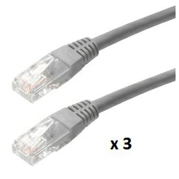 SBOX patch kabel UTP Cat 5e, 10m, sivi, 3 kom UTP-10