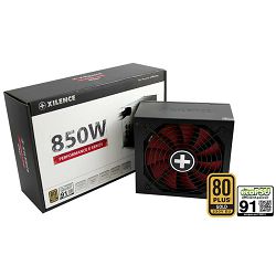 Xilence 850W Gaming, ATX 2.52 80+ BRONZE, aktivan PFC, 2×PCIe, 8×SATA, 20+4-pina, 120mm ventilator, crno