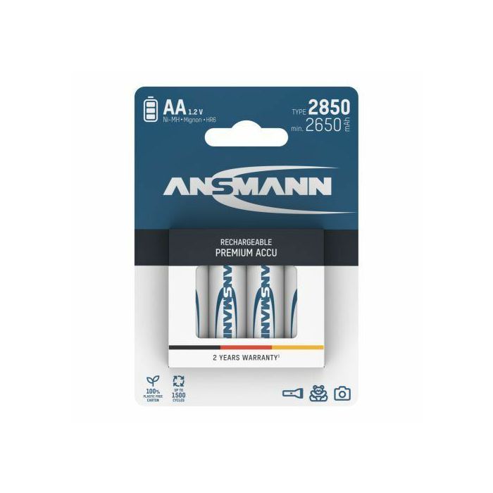Ansmann NiMH Rechargeable battery AA HR6 type 2850 (min. 2650 mAh) 4 pcs. blister packaging